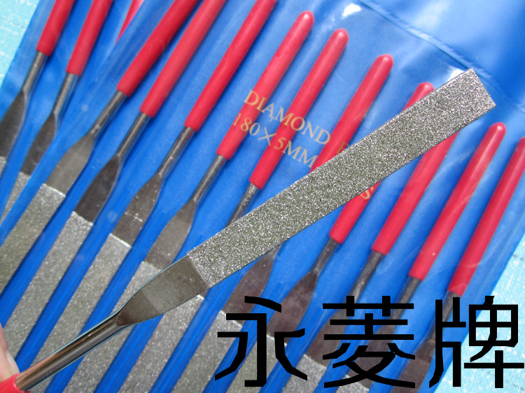 Yongling diamond file emery shaping file flat file glass alloy file 5X180mm