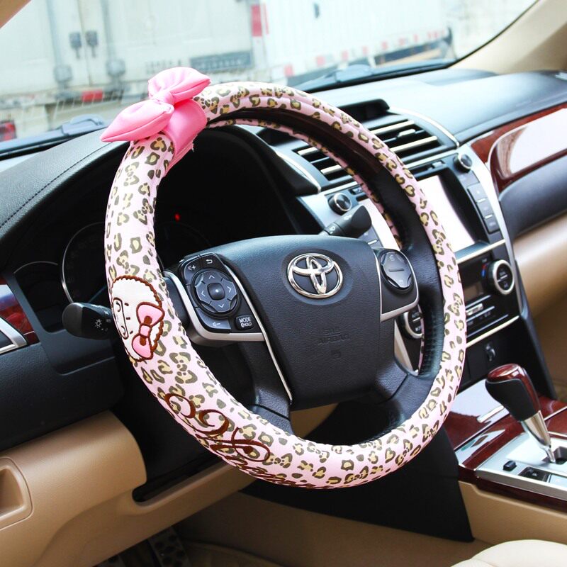 摩丝娃娃 可爱女士方向盘套卡通内饰四季通用汽车把套福克斯大众