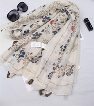 Spring and summer oversized cute hipster super beautiful sunscreen cotton linen scarf tassel shawl scarf beach towel