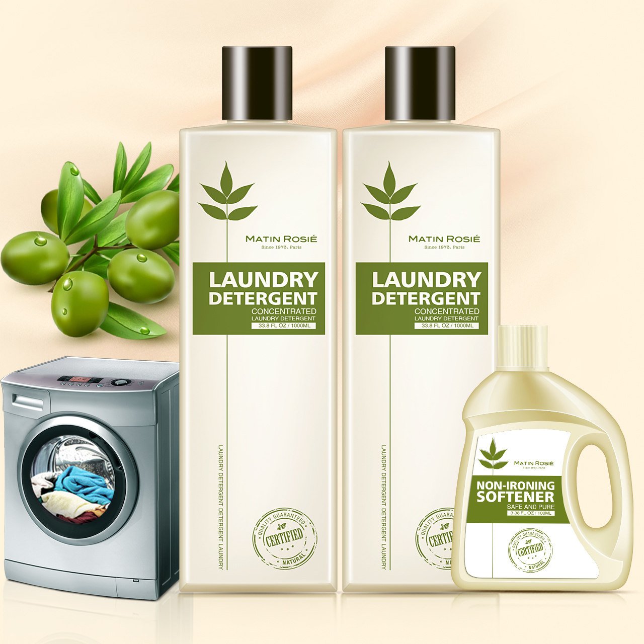 法国浓缩多效倍洁洗衣液衣物护色皂液 去污洗衣套装 无磷无荧光剂