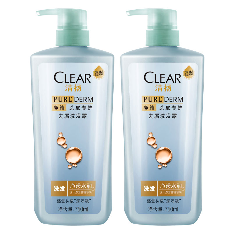 【天猫超市】清扬净漾水润750ml 无硅油*2
