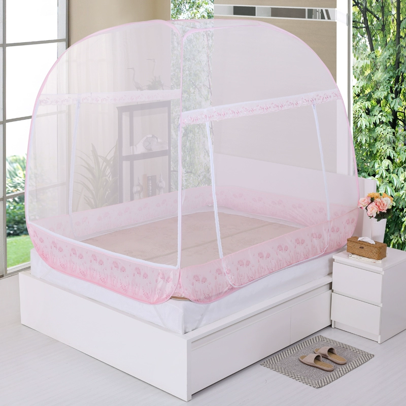 Nhà mini 1,8m / 1,5m giường đôi yurt miễn phí lắp đặt cửa lưới chống muỗi vuông hàng đầu nhà ba cửa không gian rộng - Lưới chống muỗi