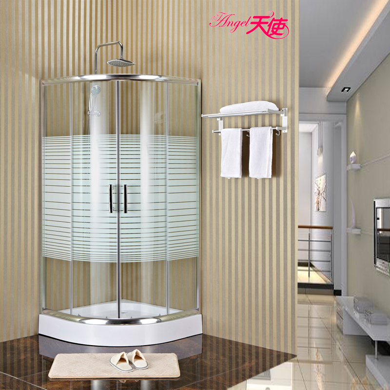 Factory direct sales overall simple shower room Bathroom bath shower room Tempered glass horizontal pattern rain room