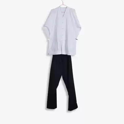 Taoist short gown, Taoist clothing suit suit suit, white clothing, black pants, clothing, white clothing, black pants