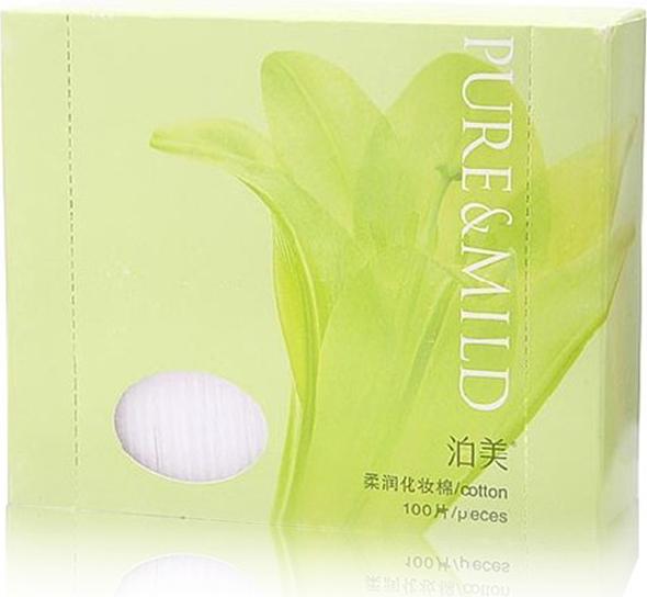 包邮 专柜正品 泊美柔润化妆棉100片 纯棉天然柔软不起毛不留棉絮