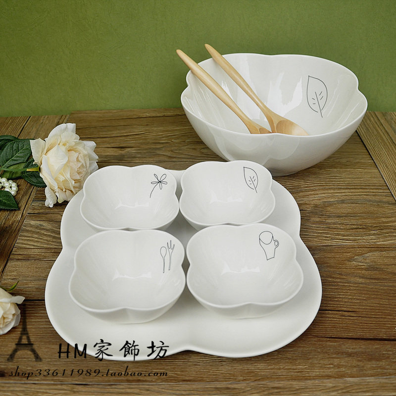 Loss zakka Japanese style 8-piece wind ceramic soup noodles Salad bowl Rice bowl Fruit dessert Afternoon tea plate