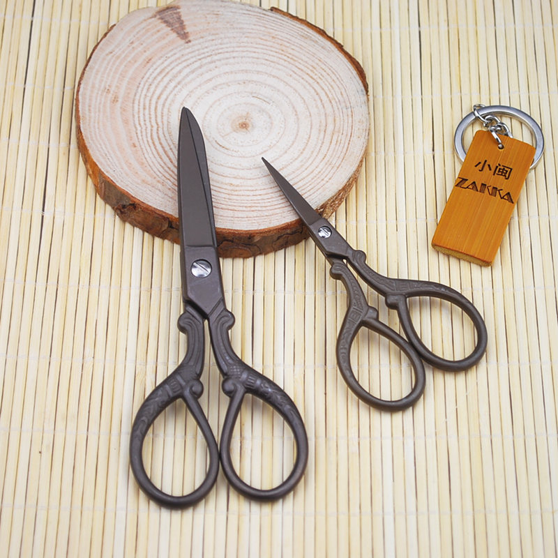 Cute creative craft stainless steel handmade paper-cut household vintage scissors embroidery antique mini scissors
