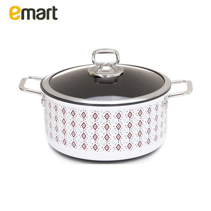 EMART易买得 韩国进口LovingHome双耳汤锅 带盖炖锅直径24cm