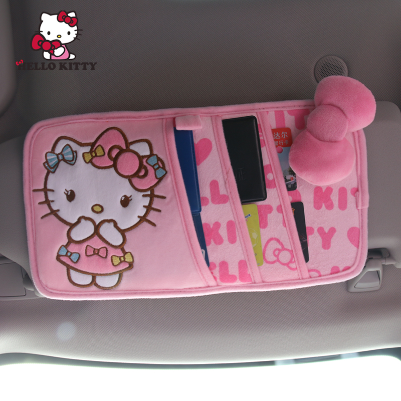 Hello Kitty汽车CD板套车载遮阳板套CD夹车用可爱光盘碟片收纳袋