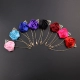 Handmade trâm nam và nữ nghi lễ thêu ngực phù hợp với trâm cài phụ kiện Hàn Quốc hoa hồng tua rua trâm đen