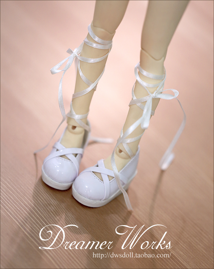 BJD SD doll foreign footwear boots 4 points 3 points white silk with princess shoes 1 31 4
