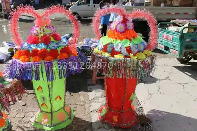 Funeral cloth flower basket wreath mourning hall decoration sacrifice supplies folding cloth flower basket funeral home wholesale