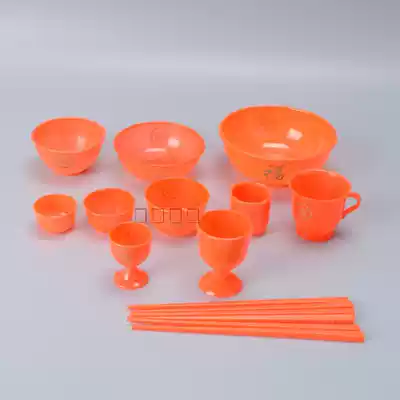 Worship cup Worship God for Buddha Plastic red bowl Chopsticks Worship God Wine glass Teacup bowl Chopsticks God table Sacrifice table Buddha utensils