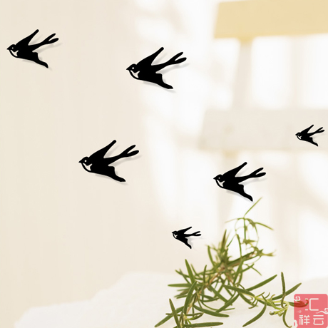Little swallow wall sticker glass sticker window window sticker shop shop decoration balcony glass door spring