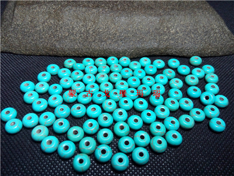 Artificial green pine stone abacus beads 8 * 5 mm septer bead septer DIY hand-made necklace loose bead matching beads wheel beads