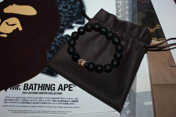 Luis Morais Ebony Skull Gold Bead Bracelet