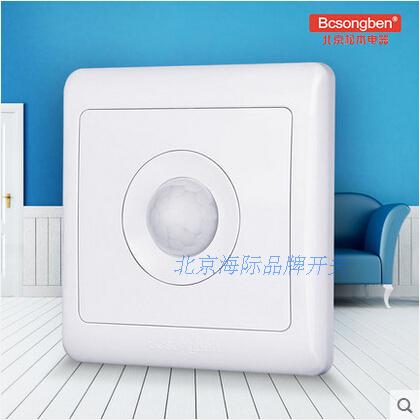 Second-line human body infrared sensing embedded stairway switch panel body induction LED energy-saving lamp Universal Type 86