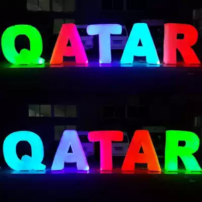 Custom inflatable luminous stars lamppost arches KTV bar LED lighting road guide English alphabet cartoon gas mold