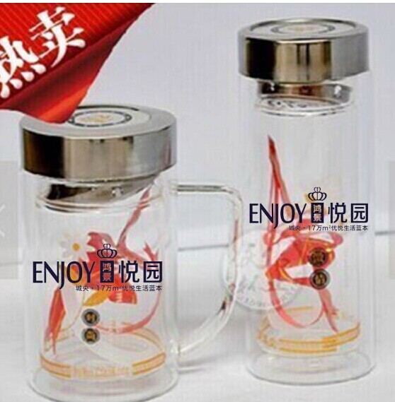 Double layer glass cup anti-burn insulated cup double insulated cup Insulated Cup Gift Cup Glass Straight Cup High Cup