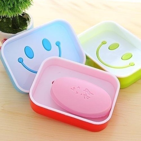 创意家居卫浴笑脸 塑料浴室用品 双层沥水肥皂架 肥皂盒 皂香盒