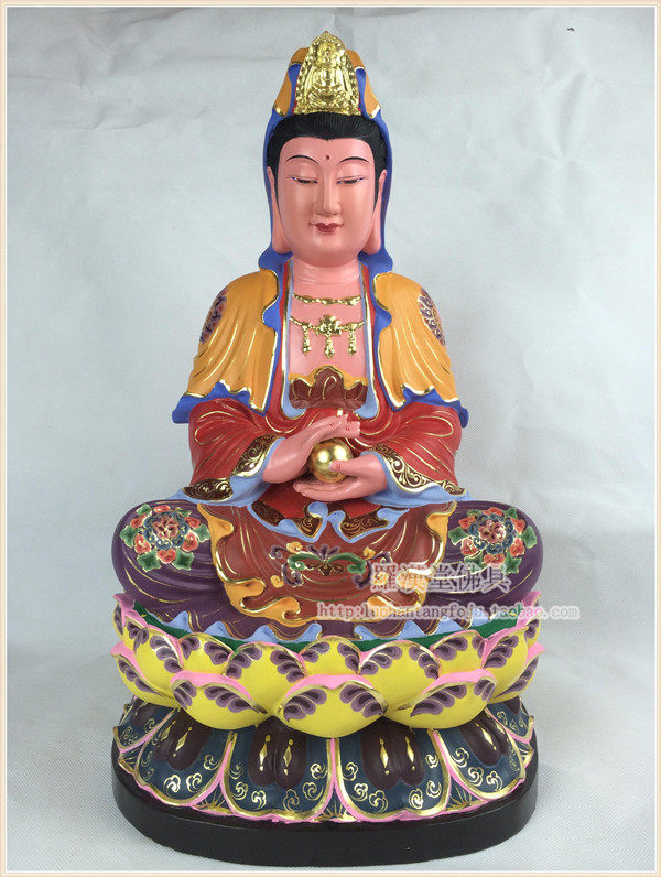 Quality Ancient Colourful View of the Buddha Statue of the Buddha Statue of Guanyin Guanyin Quanlian 1 Buddha Statue Religious Supplies