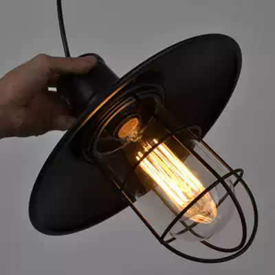 American wrought iron bird cage with glass round chandelier industrial wind bar dining room warehouse single head umbrella retro chandelier