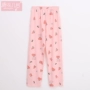 Quần pyjama nữ mùa xuân và mùa thu quần dệt kim cotton hoạt hình lỏng lẻo quần cotton mùa hè mỏng phần quần thường sinh viên quần thu đông nam nữ