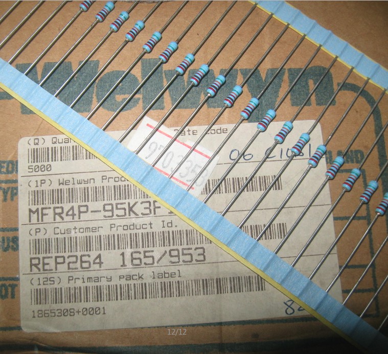 10 4 dollars UK WELLWYN 95 3K 95K3 1% MFR4P Six rings metal film resistance coarse copper foot-Taobao