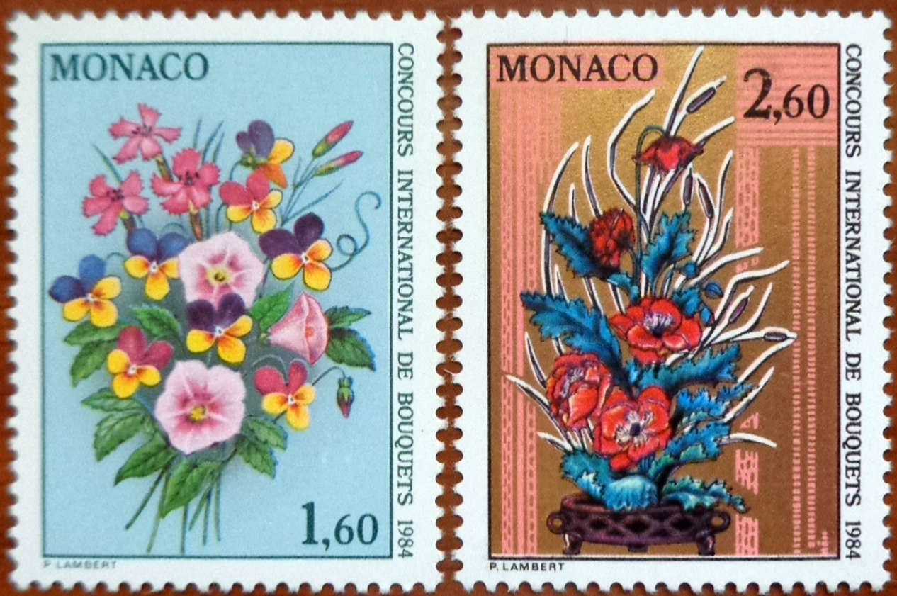 Monaco International Flower Show 1983 Stamps 2 New Original Glue
