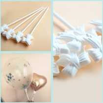 Hot sell 5 inch 10 inch butterfly bow rod a white mini aluminum film balloon rod support