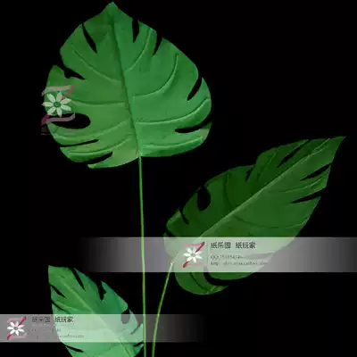 Wedding wedding background decorative paper leaves green leaves with stalk with veins high simulation turtle back leaves