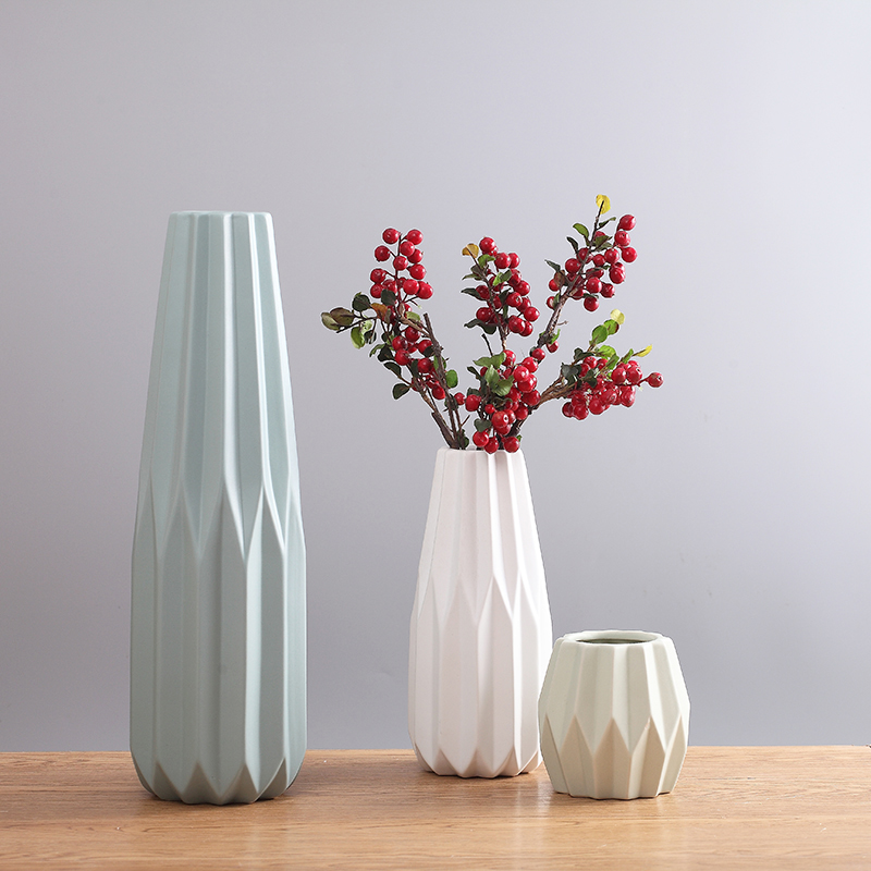 Simple Nordic soft white green blue ceramic vase size dried flower arrangement home soft decoration ornament combination