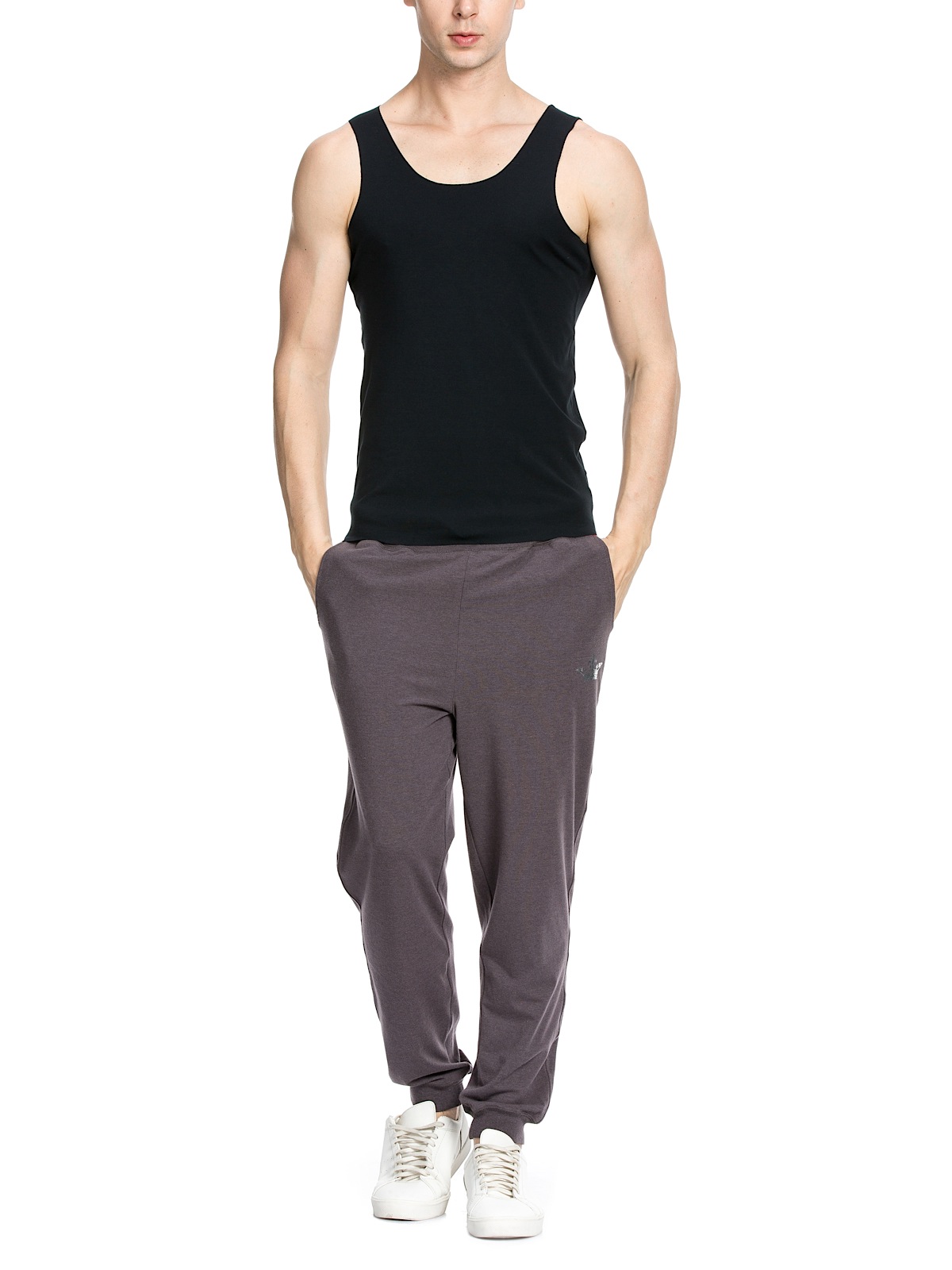 ROYAL VELVET|黑色撕边圆领无袖背心