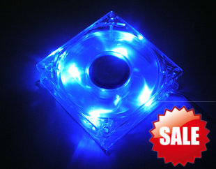 8025 Transparent Host Shell Fan 8 cm FOUR COLOR LED LIGHT SILENT HOST SHELL FAN CPU FAN