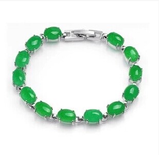 New natural Malay Jade emerald Jade Green bracelet Alloy inlaid fashion women jewelry factory direct sales