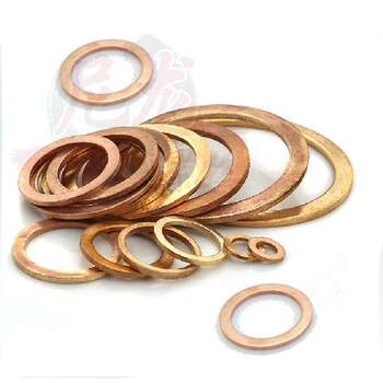 Copper Gasket, Copper Pad, Marine Sealing Gasket, Inner Diameter*Outer Diameter*Thickness 2mm [Outer Diameter Above 6mm, Pure Copper]