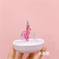 Cô gái phòng trái tim trang trí đồ trang trí mềm dễ thương mini rửa chậu rửa bàn sáng tạo máy tính để bàn hộp lưu trữ trang trí phòng khách nhà ống