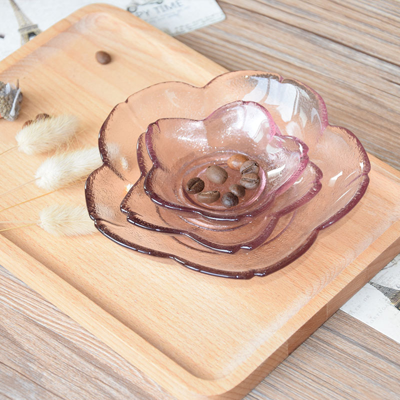 Japanese-style creative Sakura dish cute small bowl Sakura glass seasoning dish sauce dish petal dish dessert bowl