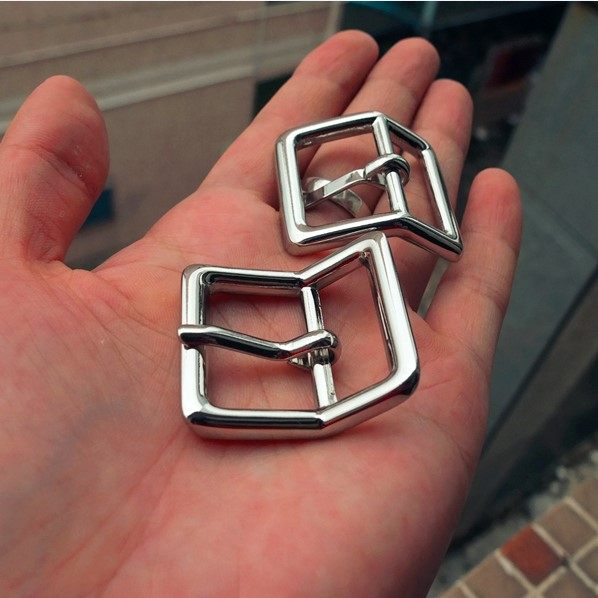 Leather Sculpture Leather Art Quality Alloy Bright Nickel color 25mm Classic Japanese word buckle belt buckle belt buckle handbags accessories