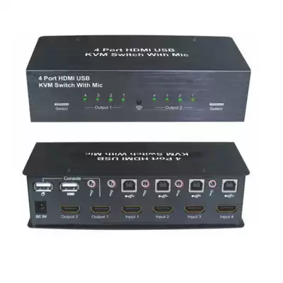 4-port USB automatic KVM computer switch 1 4 version 3D high-definition 4-in-2-out HDMI matrix switch DVR