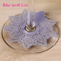 Snowflake laser hollow glass Card Cup foot card cake exquisite decoration card birthday party wedding arrangement 50 pieces