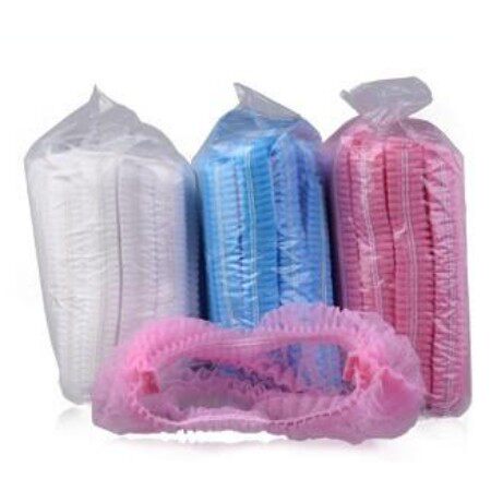 Disposable shower cap pleated cap non-woven cap beauty salon hair hoop shower female bathing non-waterproof type 100 packs