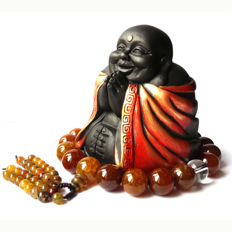 金乌炭雕 平安弥勒佛 汽车摆件饰品车内保平安高档吉祥创意工艺品