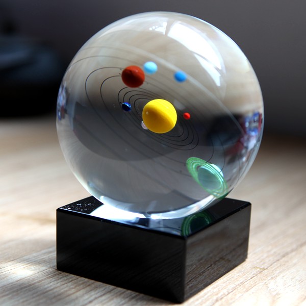 Colorful Solar System Planetary Planet Nine Big Eight Celestial Body Creative Water Crystal Ball Swing for Birthday Gifts