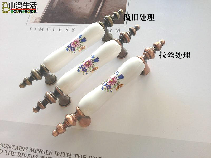 White collar life~European patrimony ceramic orchid pull hands whole cabinet wardrobe cabinet cabinet cabinet cabinet drawer handle 8802