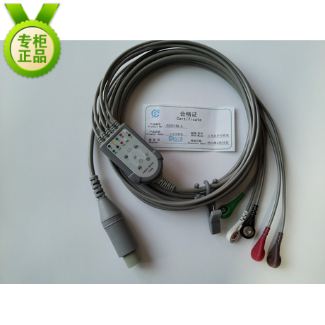 High quality Jinkowei Coman Li Bang Mai Rui Baolite monitor ECG lead line 6-pin straight head 5-lead