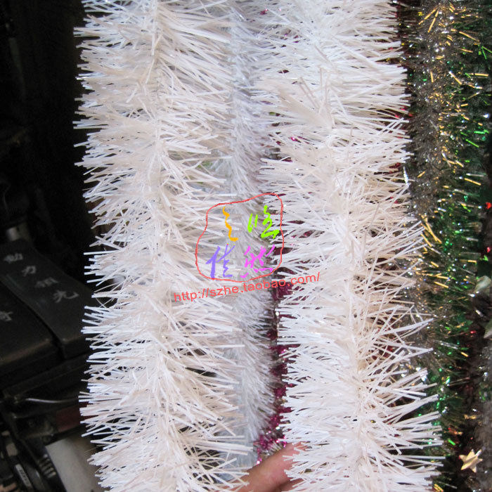1 8 m encrypted white wool strips Christmas colorful silk rawsy white colored strips Christmas tree accessories-Taobao