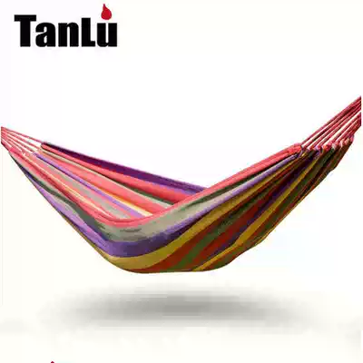 Exploring double hammock single Camping hammock hammock swing mesh indoor hammock canvas thickened