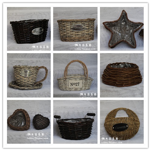 Lazy Gardener Garden - Succulent Planting Basket, Dried Flower Basket, Storage Woven Basket, Reed Grass Basket - Clearance Sale