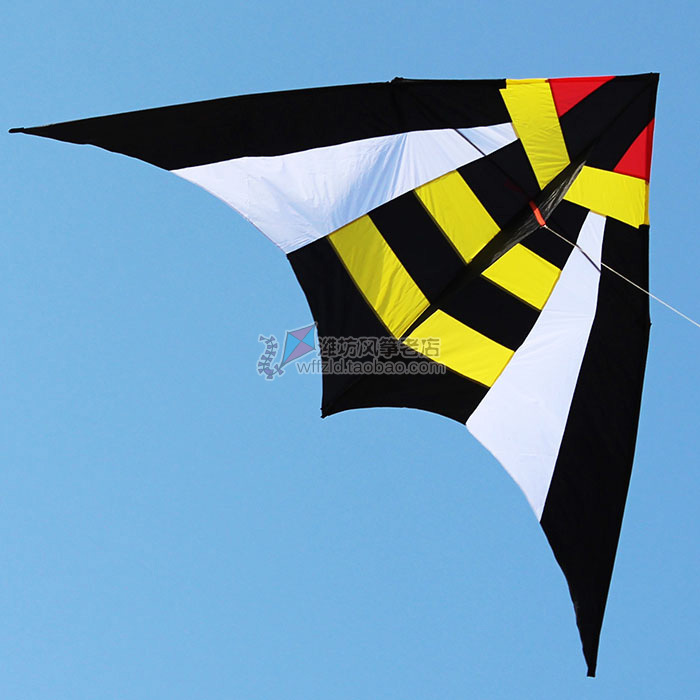 Weifang Kite Hot Sell Breeze Easy Fly Large Yellow Bee Triangle Kite Can Hang Light Nighttime Old Shop Wire Tool